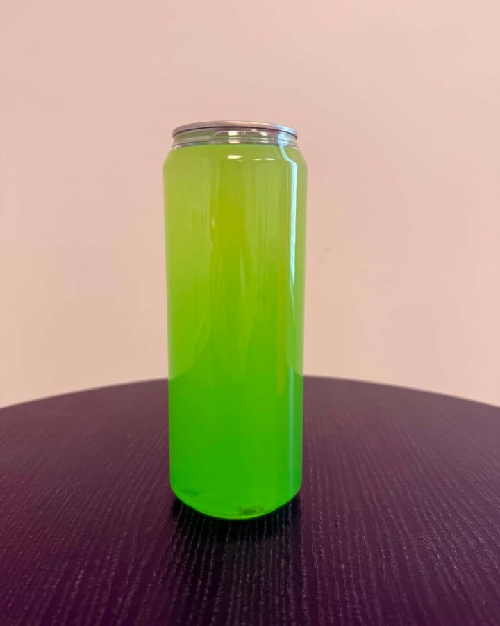Electric Apple refresher, a bright green iced drink